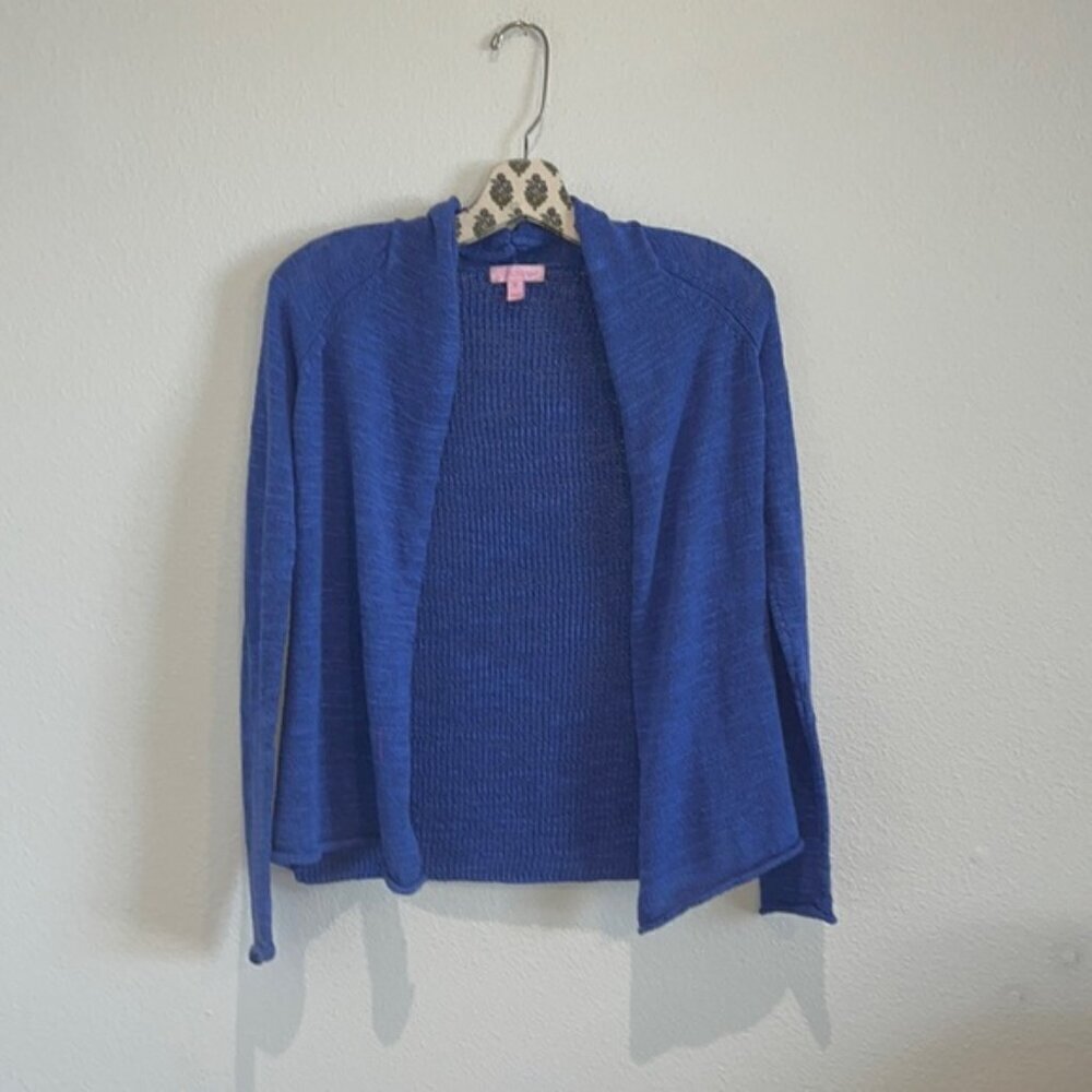 Lilly Pulitzer Iris Blue Eda Cardigan Women Lightweight Sweater Spring